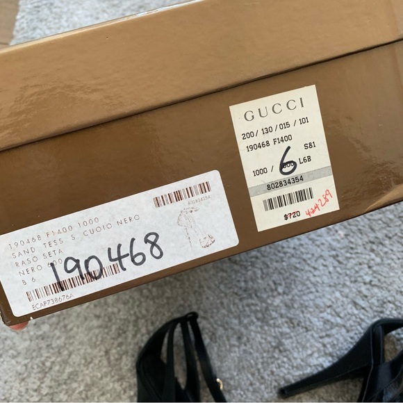 Vintage Gucci Black Satin peep toe heels - Picture 3 of 5